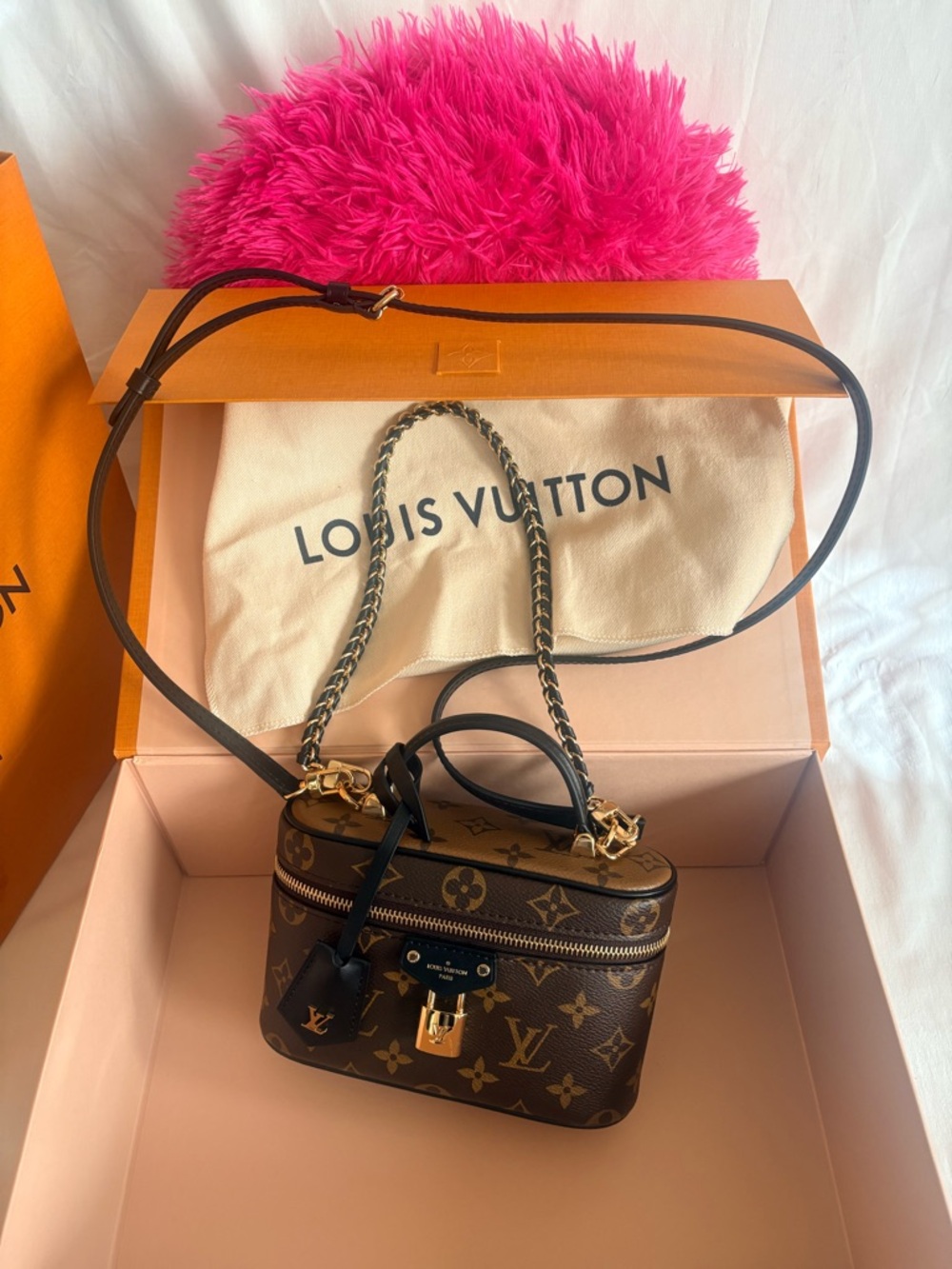 Louis Vuitton Brown Monogram Vanity Crossbody with Gold Hardware
